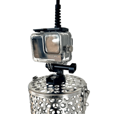 Seavu Seeker with action camera mounted on a burley pot.