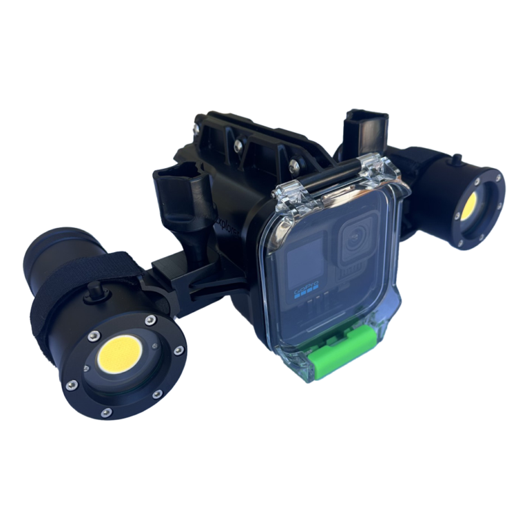 Seavu Explorer with dual underwater video lights delivering 10,000 lumens for clear underwater footage
