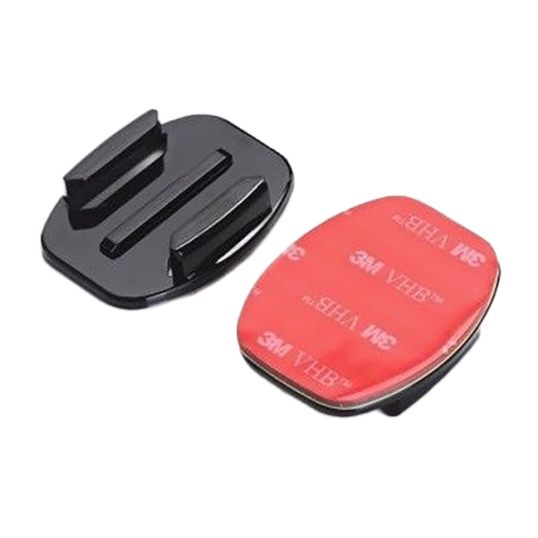 Plastic flat base mount with 3M adhesive for secure attachment.