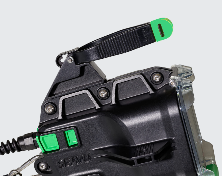 Seavu Explorer with release clip mounted for positioning bait in front of underwater camera