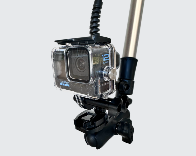 GoPro action camera mounted on extension pole using Seavu Seeker Kit and Pole Mount for underwater viewing