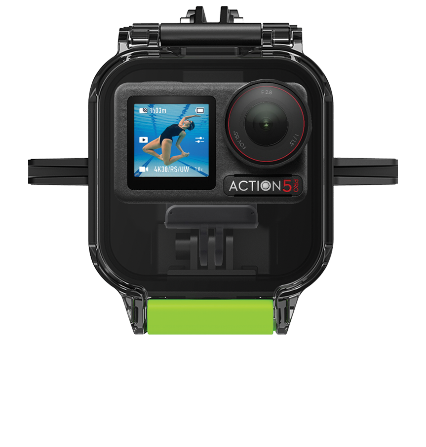 Seavu Explorer+ underwater camera housing with DJI Action 5 Pro mounted inside